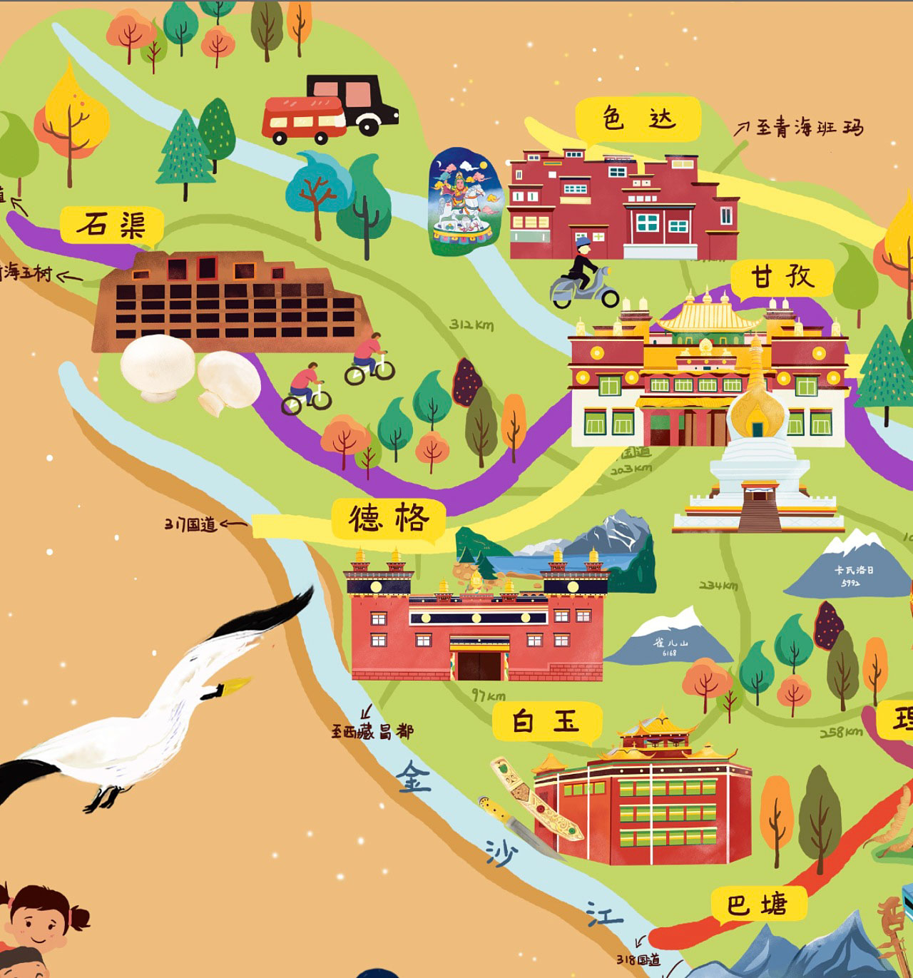 吉阳手绘地图景区的文化宝库